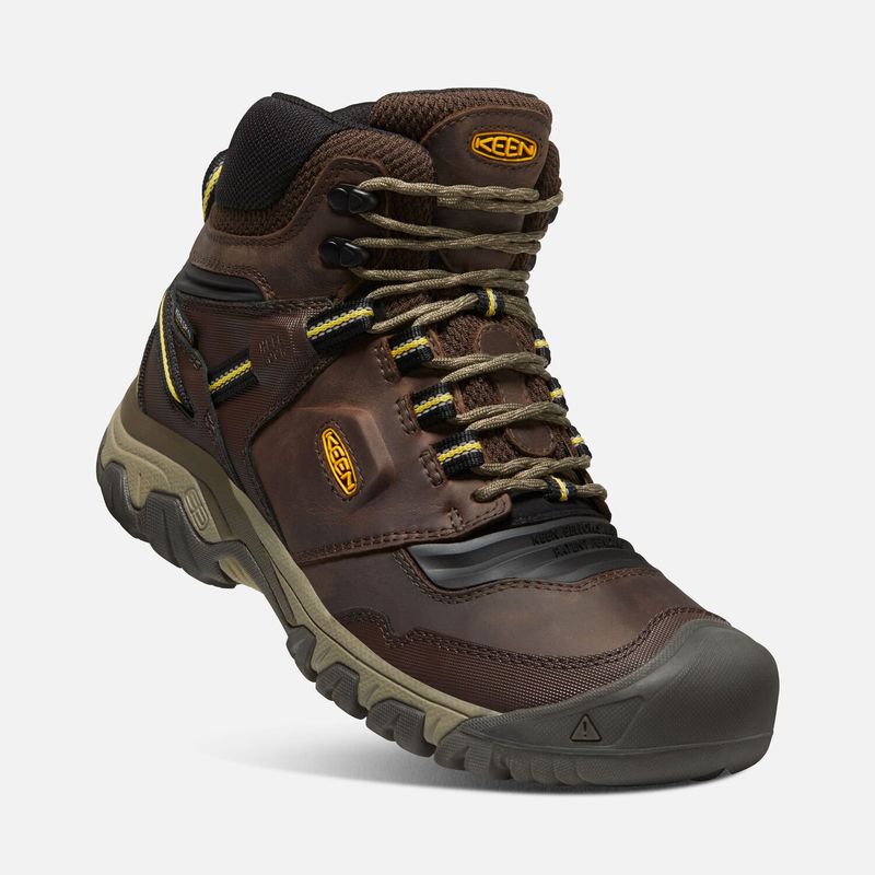 Keen-Men-s-Ridge-Flex-Waterproof-Boot---Coffee-Bean-Keen-Yellow