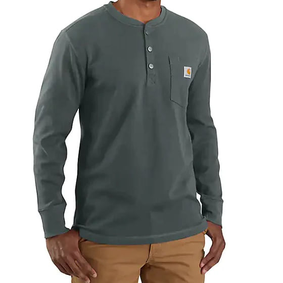 M Rlxd Fit Hvyw Ls Henley-elm Elm