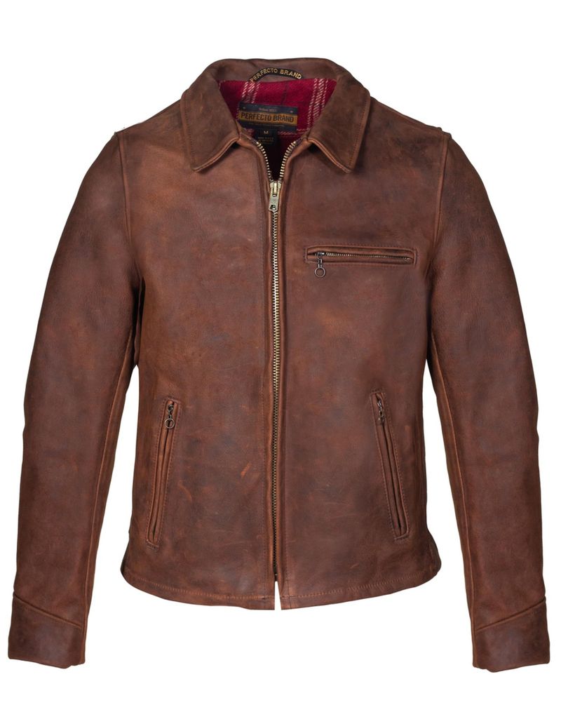 Schott-P673-Storm---Heavyweight-Oiled-Nubuck-Leather-Delivery-Jacket---Brown