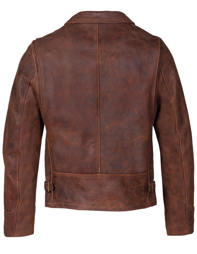 Schott-P673-Storm---Heavyweight-Oiled-Nubuck-Leather-Delivery-Jacket---Brown