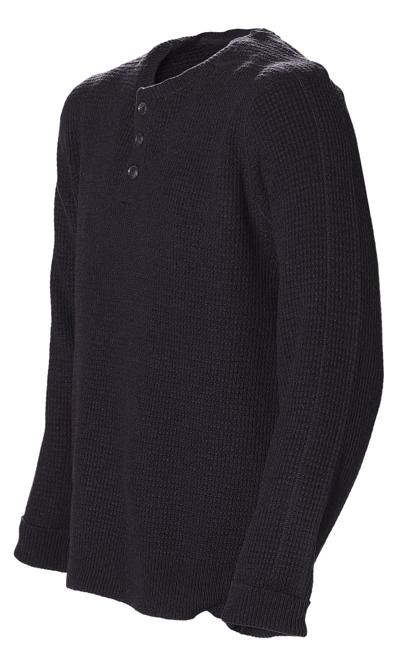 Schott-SW1611-Button-Henley-Sweater---Black