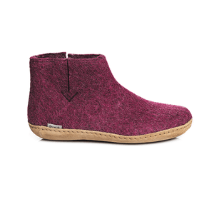 Glerups Unisex Boot with Leather Sole - Cranberry