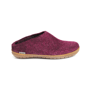 Glerups Unisex Slip-On with Rubber Sole - Cranberry
