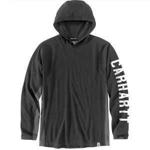Carhartt Men's Force Relaxed Fit Midweight Long-Sleeve Logo Graphic Hooded T-Shirt - Carbon Heather
