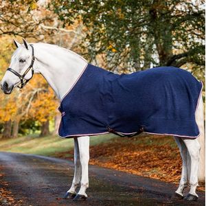 Horseware Embossed Jersey Cooler - Navy Horseware Print /Burgundy & White