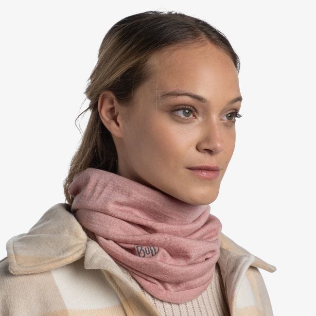 Buff-Unisex-Merino-Midweight-Neckwear---Rosewood-Melange