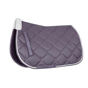 Horze Ghent Quick Dry All Purpose Saddle Pad with Faux Fur - Grey Ridge Purple