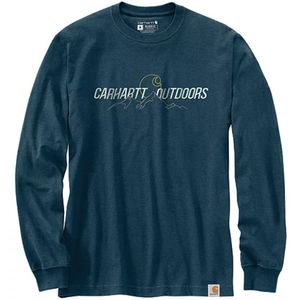 Carhartt Men's Relaxed Fit Heavyweight Long Sleeve T-Shirt - Night Blue Heather