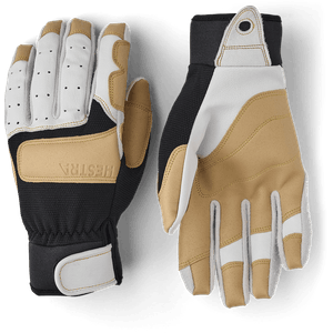 Hestra Men's Climbers Long 5 Finger Gloves - Off White & Black