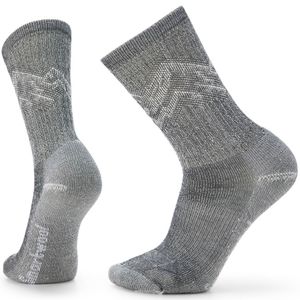 Smartwool Men's Hike Classic Edition Light Cushion Mountain Pattern Crew Socks - Black