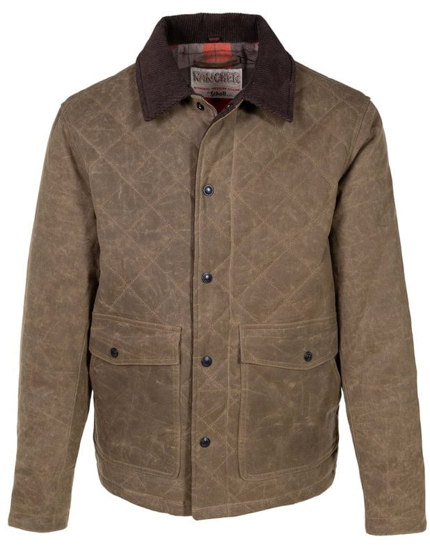 Schott-8245-Men-s-Waxed-Cotton-Hunting-Jacket---Khaki