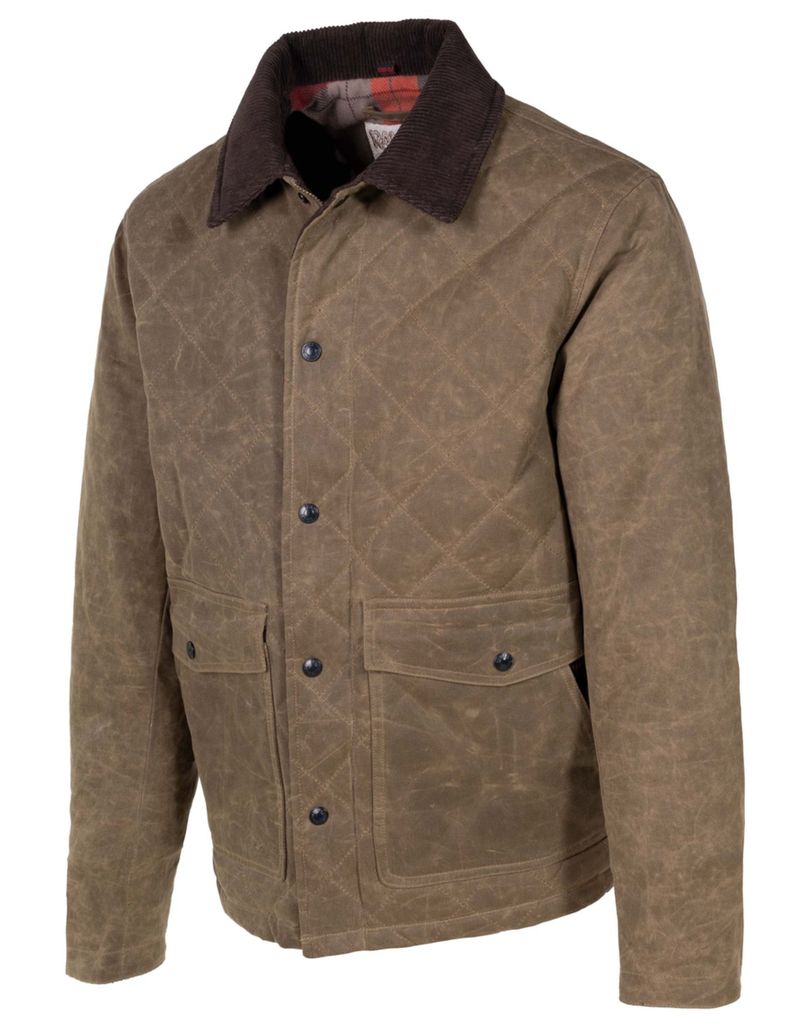 Schott-8245-Men-s-Waxed-Cotton-Hunting-Jacket---Khaki