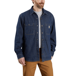 Carhartt Men's Denim Fleece Lined Snap Front Shirt Jacket