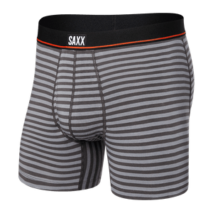 Saxx Men's Non-Stop Stretch Cotton Boxer Brief - Hiker Stripe Grey