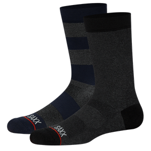 Saxx Men's Whole Package Socks 2 pack  - Black Heather/Ombre Rugby