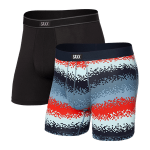 Saxx Men's Daytripper Boxer Brief with Fly - Tech Rec Stripe/Black