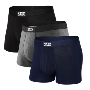 Saxx Men's Vibe Boxer Brief 3 Pack - Black/Grey/Navy