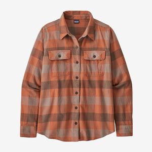 Patagonia Women's Long-Sleeved Organic Cotton Midweight Fjord Flannel Shirt - Upriver: Sisu Brown