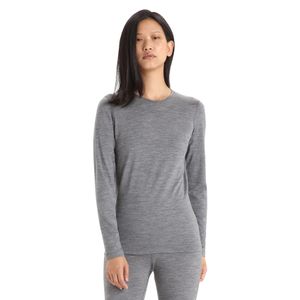 Icebreaker Women's Merino 200 Oasis Long Sleeve Crewe Thermal Top - Gritstone Heather