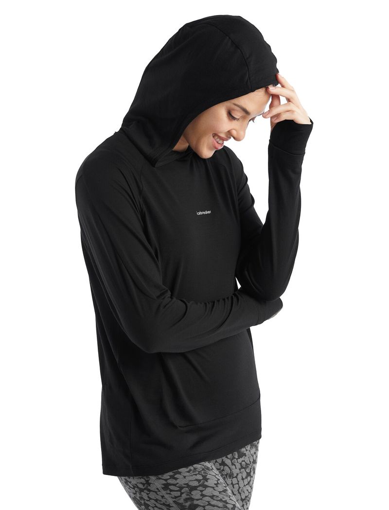 Icebreaker-Women-s-Cool-Lite™-Merino-Long-Sleeve-Hoodie---Black