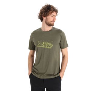 Icebreaker Men's Merino Tech Lite II Short Sleeve T-Shirt Alps 3D - Loden