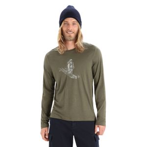 Icebreaker Men's Merino Tech Lite II Long Sleeve T-Shirt Skiing Yeti - Loden
