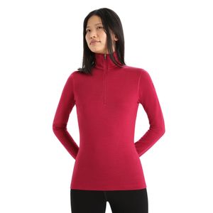 Icebreaker Women's Merino 260 Tech Long Sleeve Half Zip Thermal Top - Cherry