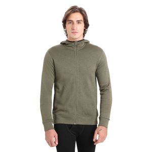 Icebreaker Men's RealFleece® Merino Elemental Long Sleeve Zip Hood Jacket - Loden