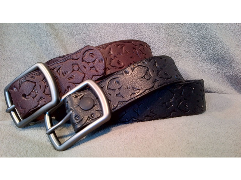 Keldon-Women-s-Embossed-Floral-Belt---Brown