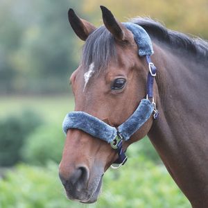 Shires Fleece Lined Halter - Navy