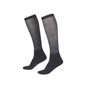 Kerrits Kids Dual Zone Boot Socks - Black Hoofprint Chevron