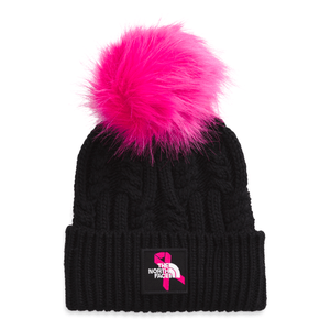The North Face Women's  Oh Mega Fur Pom Beanie - Black/Mr.Pink