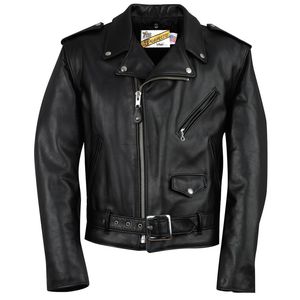 Schott 118 Men's Classic Perfecto Leather Motorcycle Jacket - Black