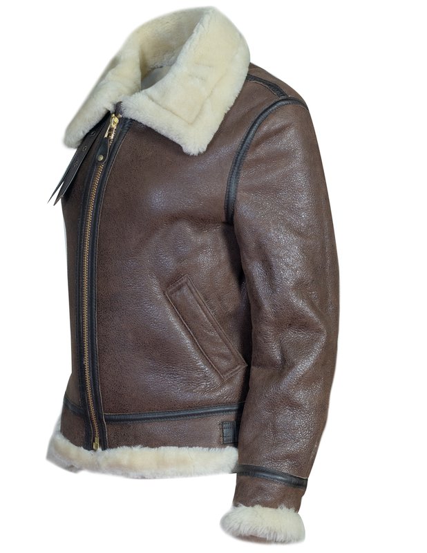 Schott shearling leather on sale jacket