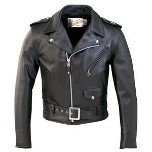 Schott 613 Men's One Star Perfecto® Leather Motorcycle Jacket - Black