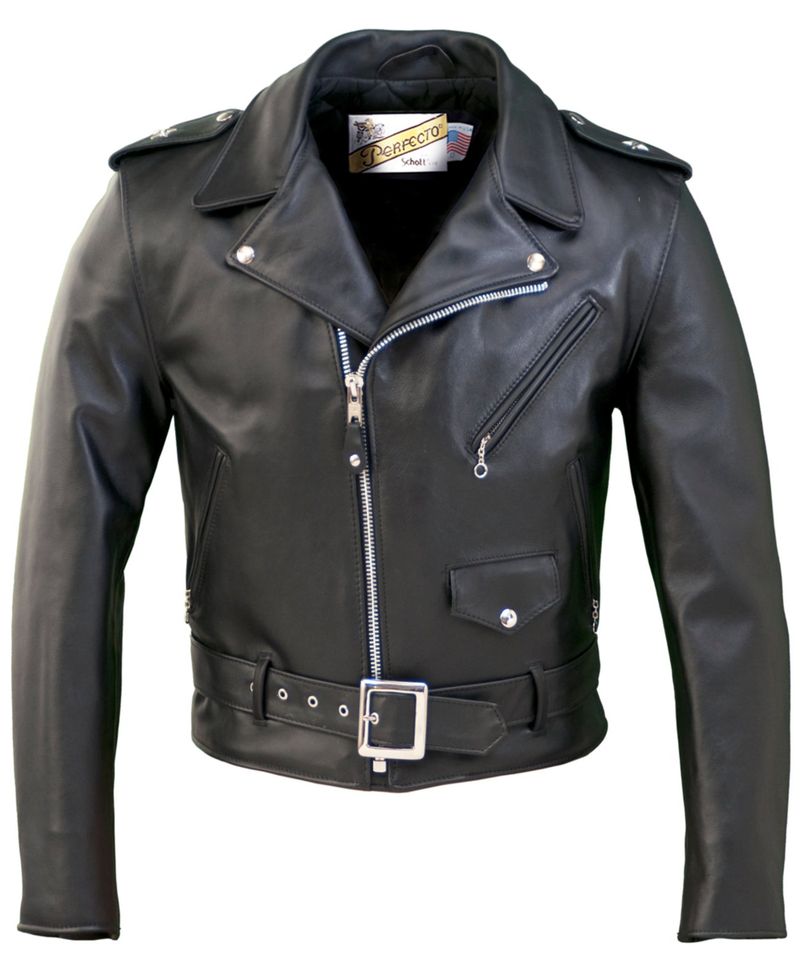 Schott-613-Men-s-One-Star-Perfecto®-Leather-Motorcycle-Jacket---Black