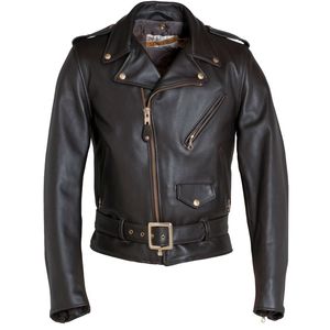 Schott 618 Men's Classic Perfecto® Steerhide Leather Motorcycle Jacket - Brown