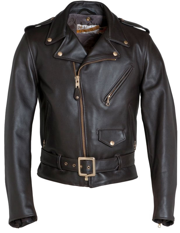 Schott-618-Men-s-Classic-Perfecto®-Steerhide-Leather-Motorcycle-Jacket---Brown