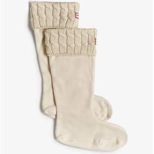 Hunter 6-Stitch Cable Tall Boot Socks - White