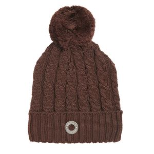 Kingsland Semira Cable Knitted Hat - Black Coffee