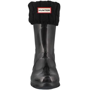 Hunter 6 Stitch Cable Short Boot Sock - Black
