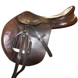 Used Bates Caprilli Close Contact Saddle 18" Med (Adjustable Gullet) - Brown