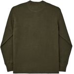 M Waffle Knit Henley-mossyrock Moss