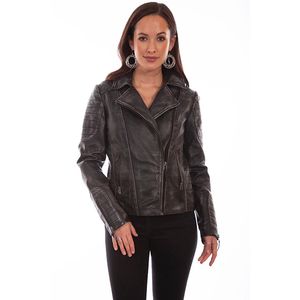 Scully Women's Leather Motocycle Jacket - Black