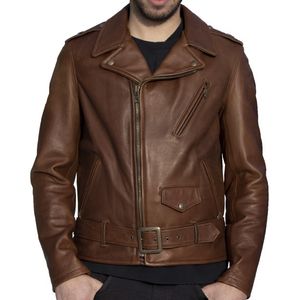 Schott 519 Men's Perfecto Motorcycle Jacket - Brown