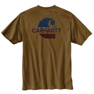 Carhartt Men's Loose Fit Heavyweight Short-Sleeve C Graphic Tee - Oiled Walnut Heather