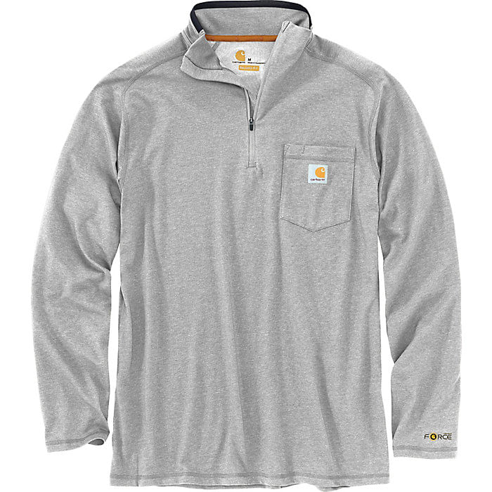 Carhartt-Men-s-Force-Relaxed-Fit-Midweight-Long-Sleeve-1-4-Zip-Mock-Neck---Heather-Grey