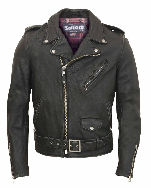 Schott 626vn Men's Vintaged Fitted Cowhide Leather Motorcycle Jacket - Brown
