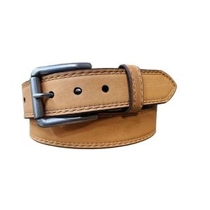 Lejon Men's Casual Leather Belt Spring 2.0 with Roller Buckle - Beige