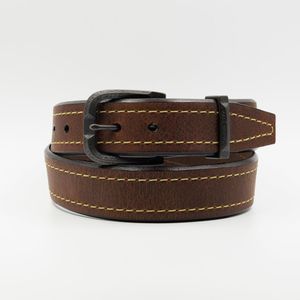 Lejon Vintage Bison Granada Leather Belt - Saddle